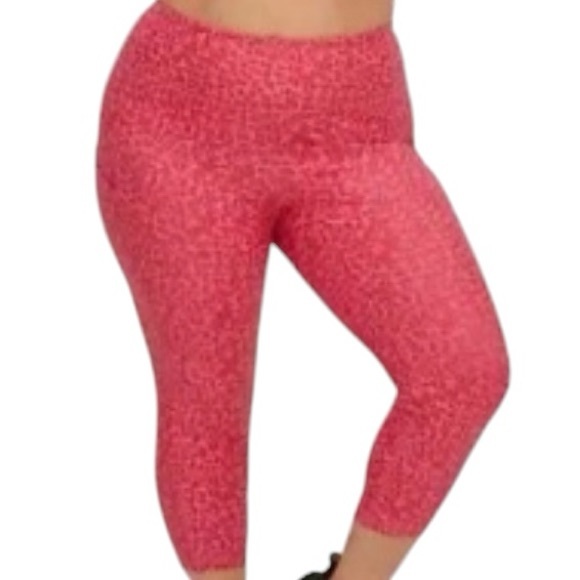 TORRID Pink Red Leopard Print Performance High Rise Leggings 2 - Picture 2 of 10